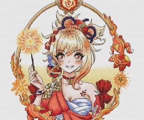Yoimiya Cross Stitch Pattern