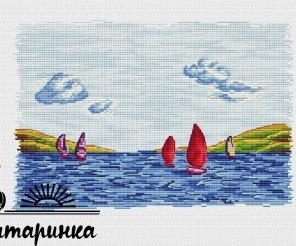 Sailboats Cross Stitch Chart
