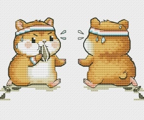 Hamsters Toys. Sport Cross Stitch Pattern