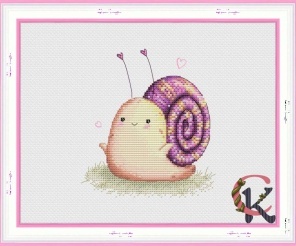 Cute Snail Cross Stitch Pattern