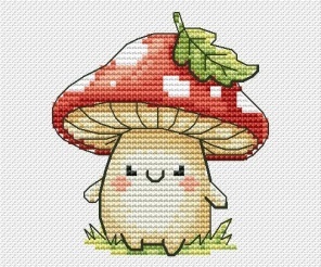 Woodland. Mushroom Cross Stitch Pattern