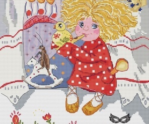 House Spirit and Cricket Cross Stitch Pattern