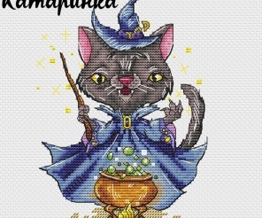 The Cat Witch Cross Stitch Pattern
