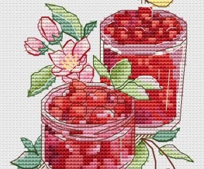 Cherry Season. Dessert Mini Cross Stitch Pattern