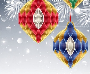 Christmas Bauble. Kaleidoscope Cross Stitch Pattern