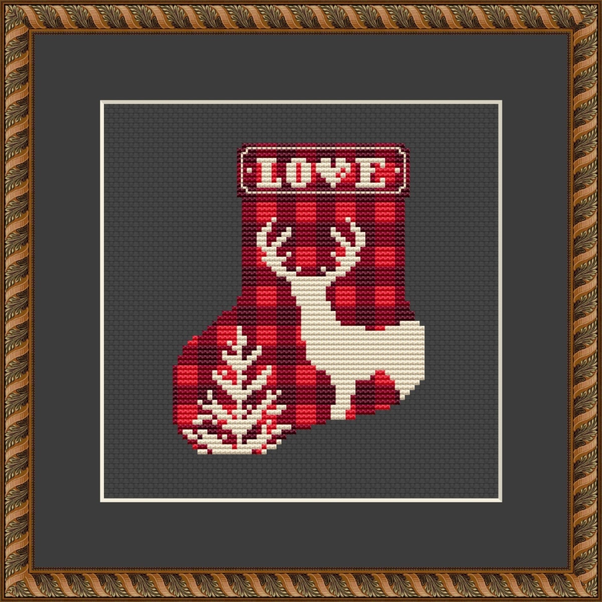 Canadian Deer. Stocking Cross Stitch Pattern фото 2