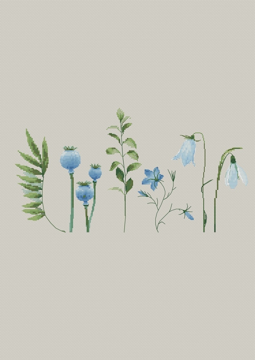 Spring Plants Cross Stitch Pattern фото 1