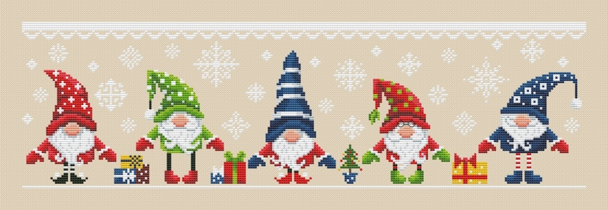 Gnomes Cross Stitch Pattern фото 1