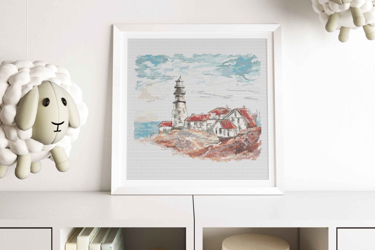 Old Lighthouse in the Village Cross Stitch Pattern фото 7