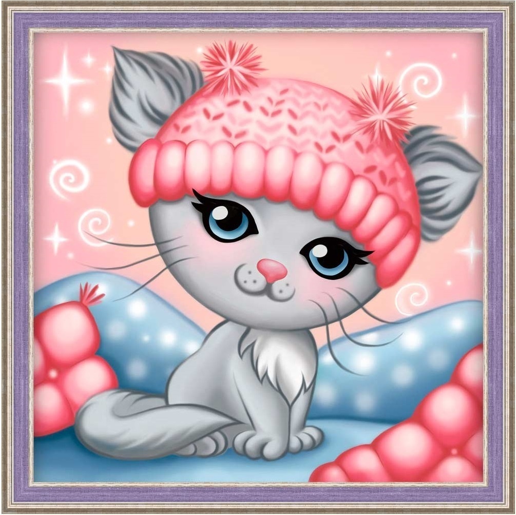 Kitten in a Hat Diamond Painting Kit фото 1