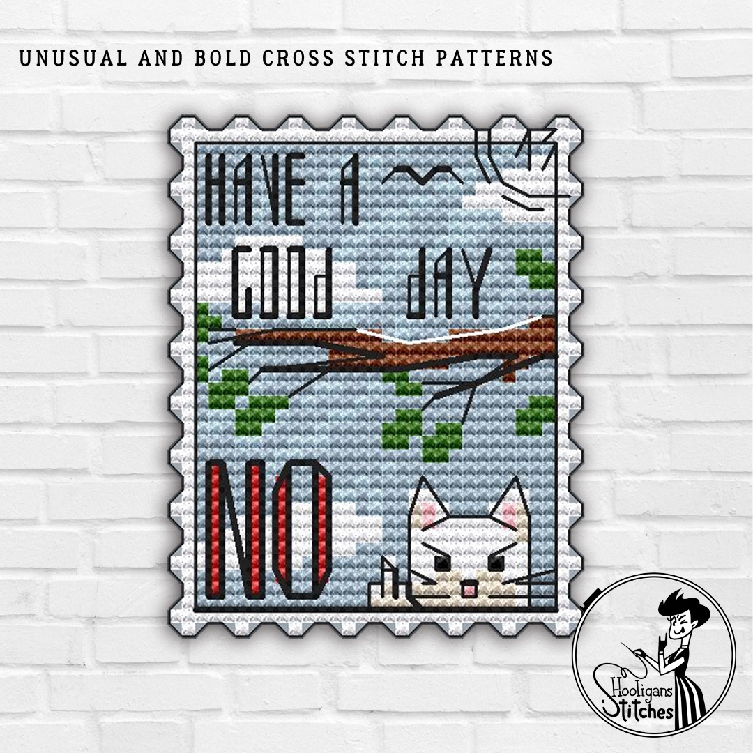 Postage Stamp. Have a Good Day Cross Stitch Pattern фото 1