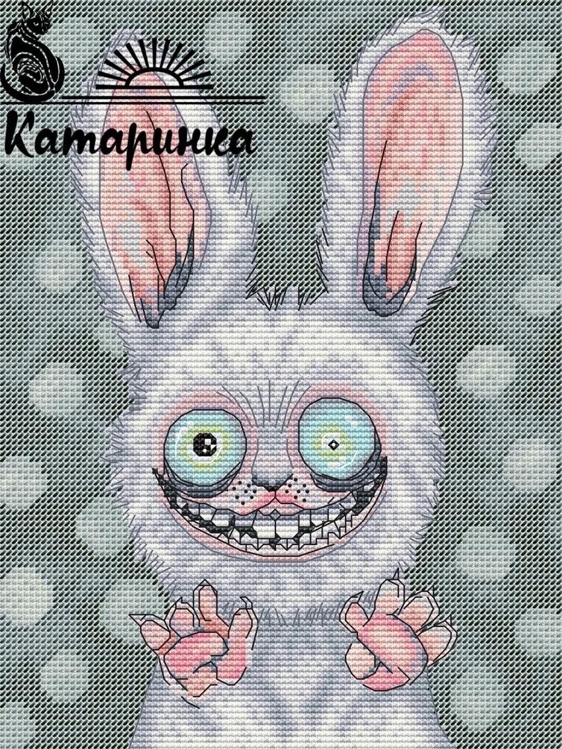 Crazy Rabbit Cross Stitch Pattern фото 2