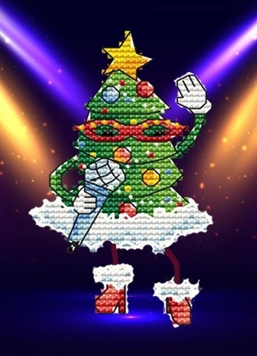 Christmas Tree Pop Star Cross Stitch Pattern фото 1