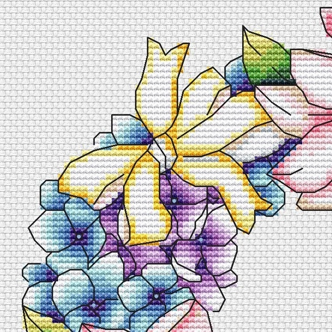 Wreath with Magnolias Cross Stitch Pattern фото 4