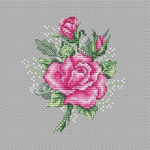 Pink Tenderness Cross Stitch Chart фото 1
