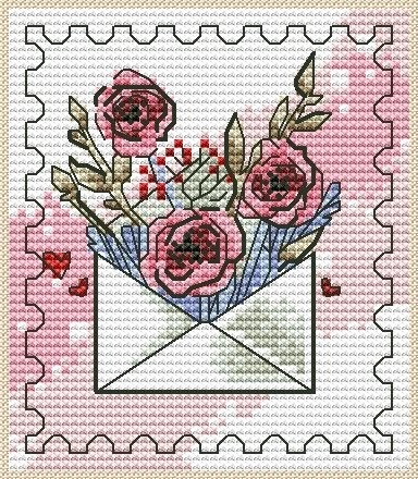 Post Stamp 3 Cross Stitch Pattern фото 1