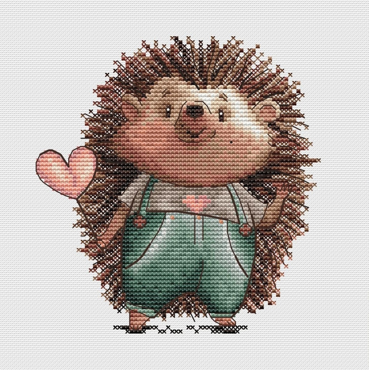 Hedgehog with Lollipop Cross Stitch Pattern фото 1