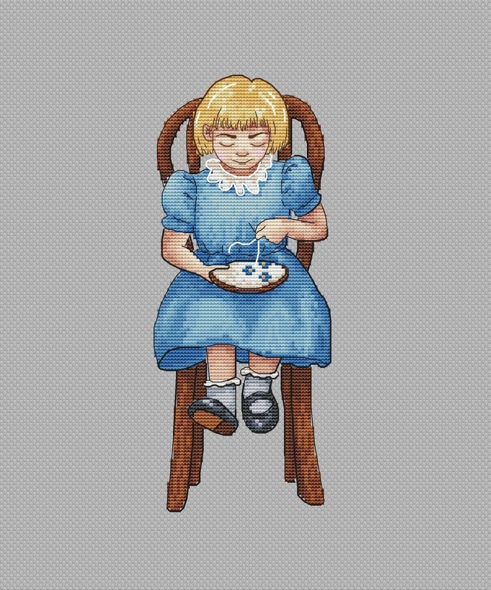 Alice Girl Cross Stitch Pattern фото 1