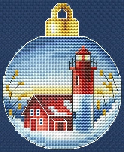 Christmas Bauble. Lighthouse 2-6 Cross Stitch Pattern фото 1