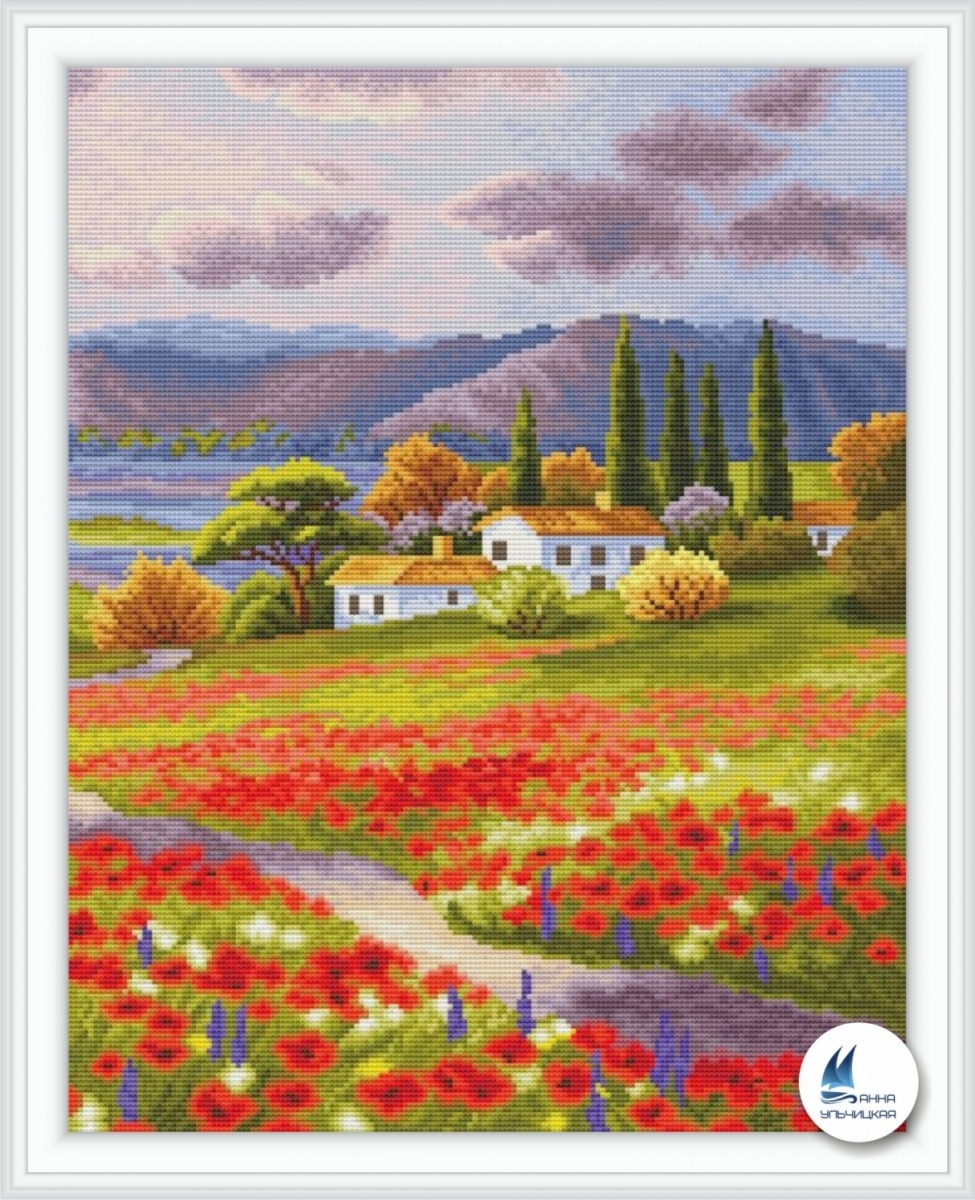 Tuscany Landscape Cross Stitch Pattern фото 1