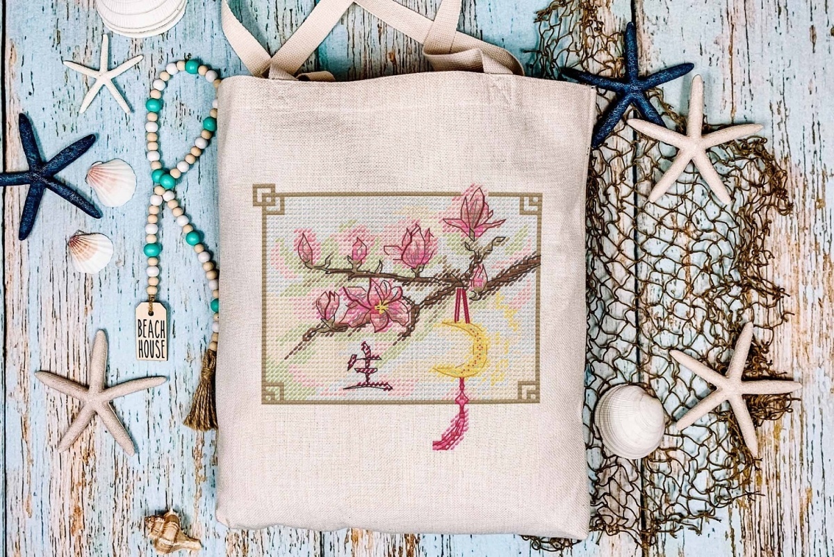 Flowers of the East. Magnolia Cross Stitch Pattern фото 6