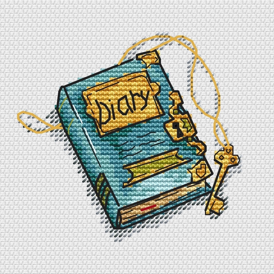 Bookshelf. Diary Cross Stitch Pattern фото 1