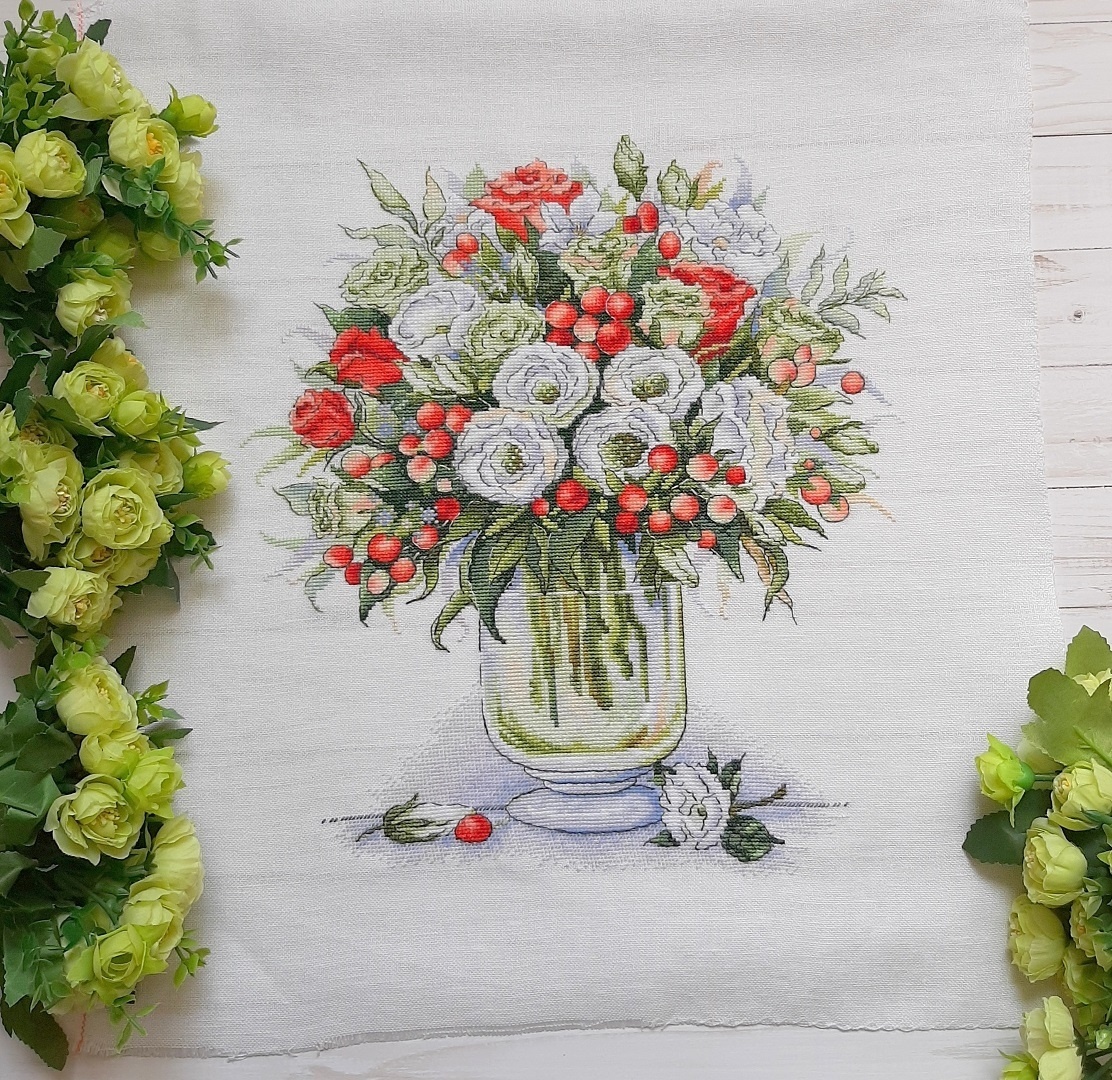 Scarlet Bouquet Cross Stitch Pattern фото 2