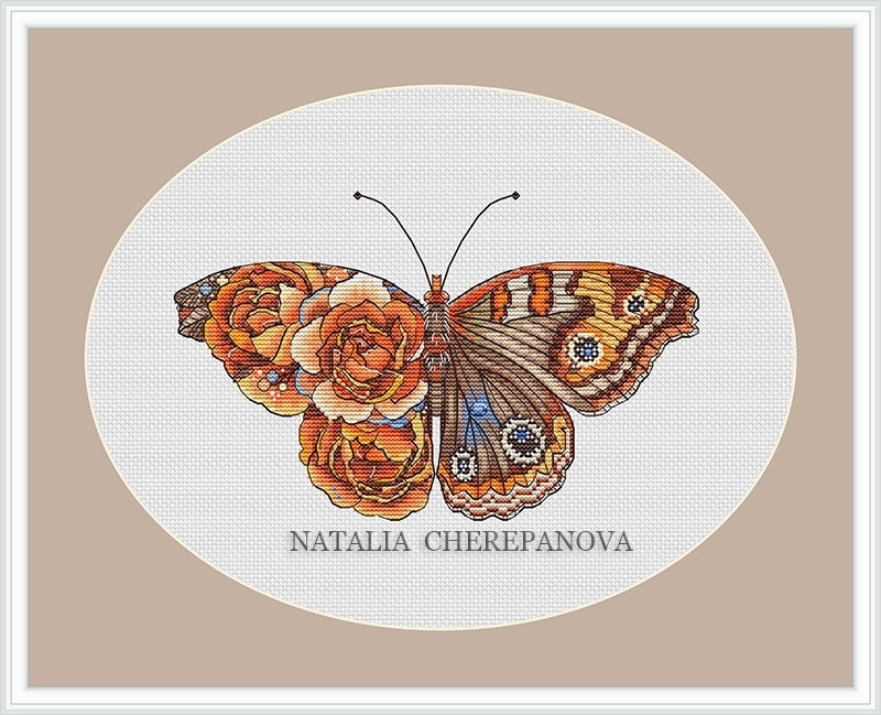 Amber Butterfly Cross Stitch Pattern фото 6