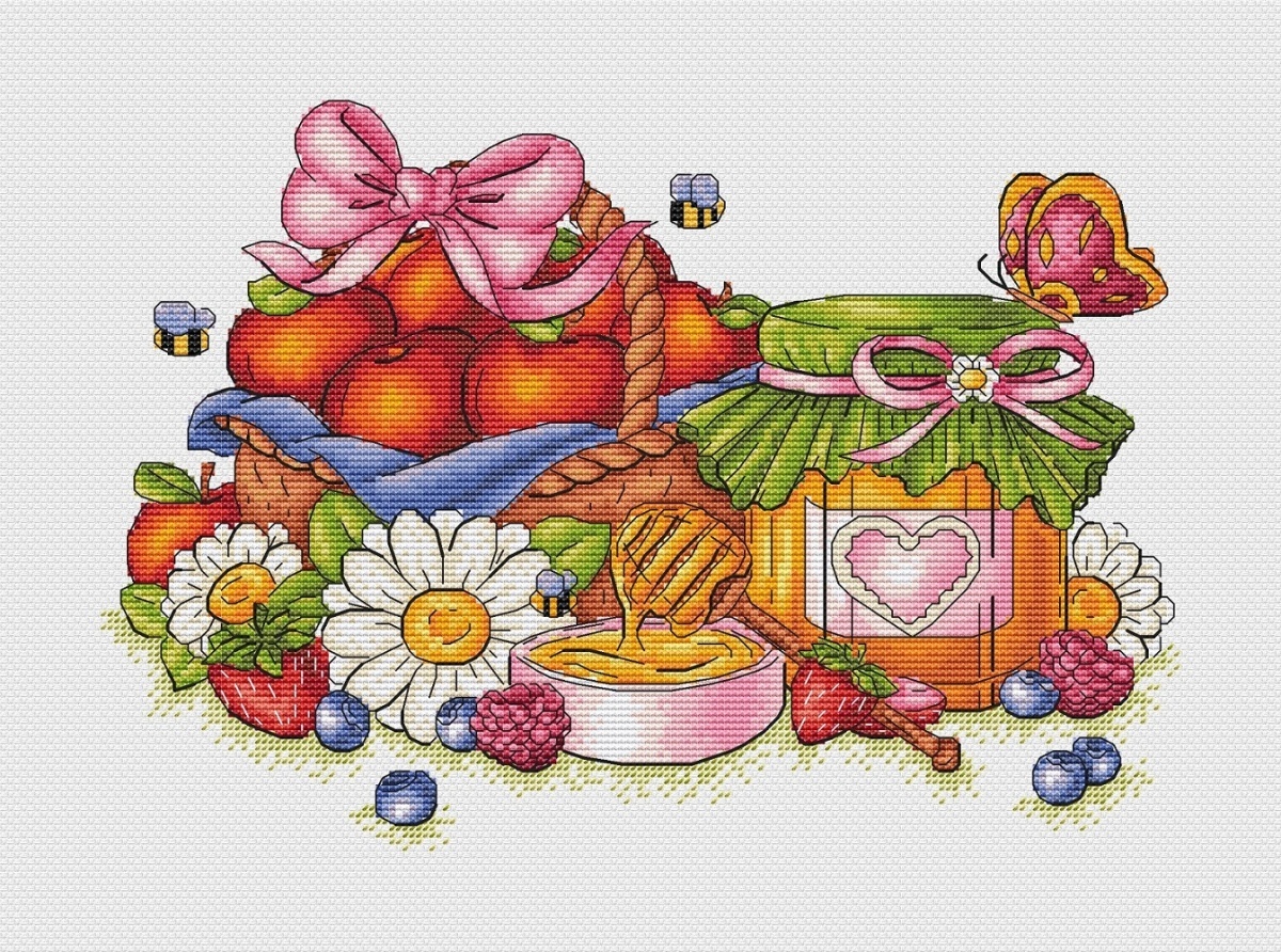 Honey Summer Cross Stitch Pattern фото 1