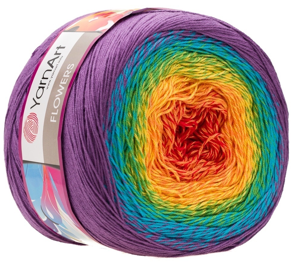 YarnArt FLOWERS 250 grams-1000 meters Cotton Yarn Rainbow Crochet Hand  Knitting Soft Yarn Spring Summer