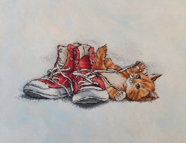 Red Kitten Prankster Cross Stitch Pattern фото 3
