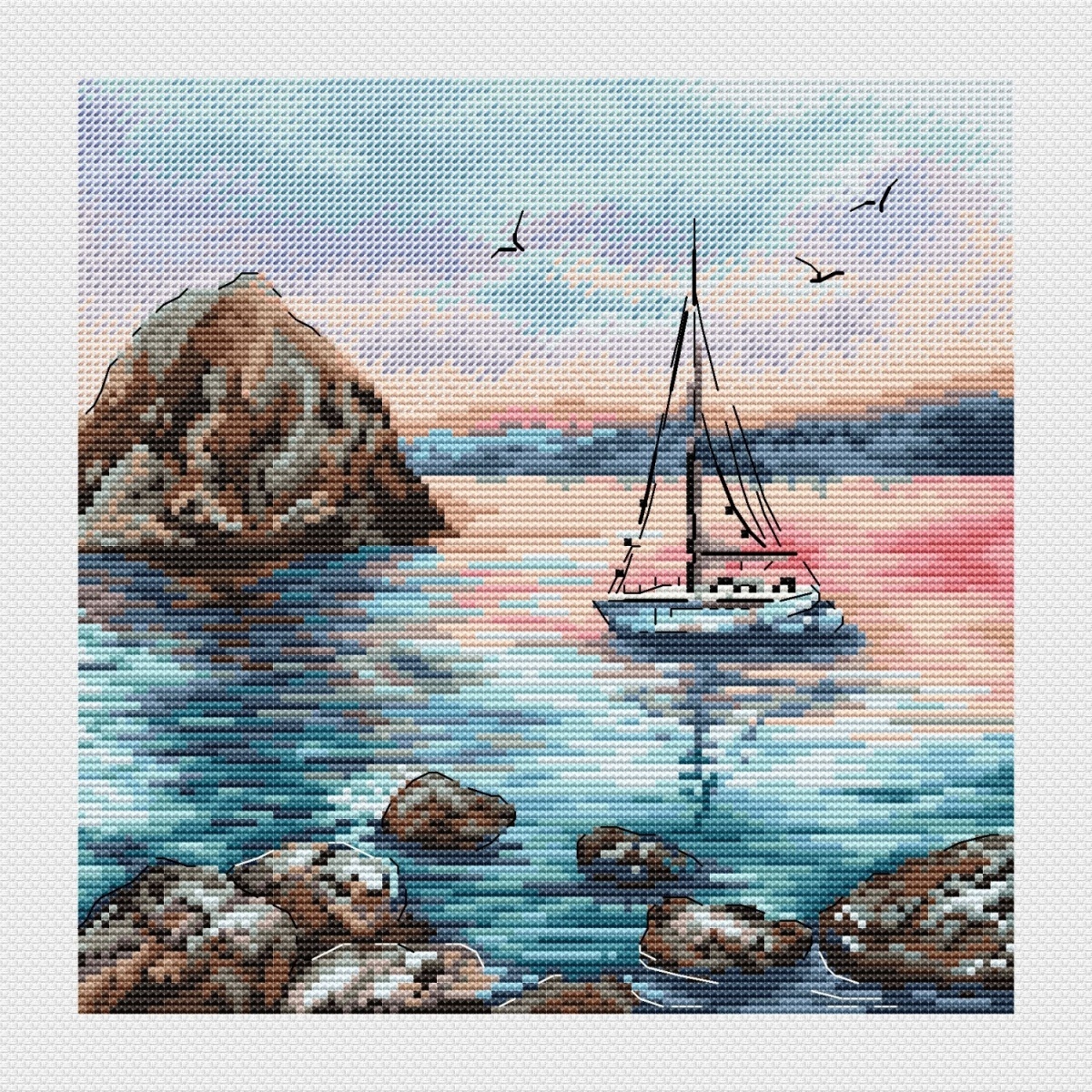 Sailboat at Sunset Cross Stitch Pattern фото 3