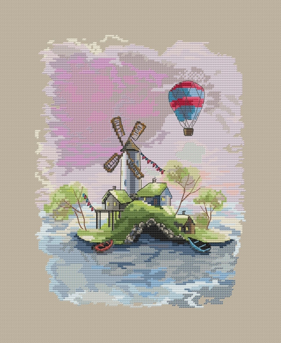Houses on the Islands. Mill Cross Stitch Pattern фото 1