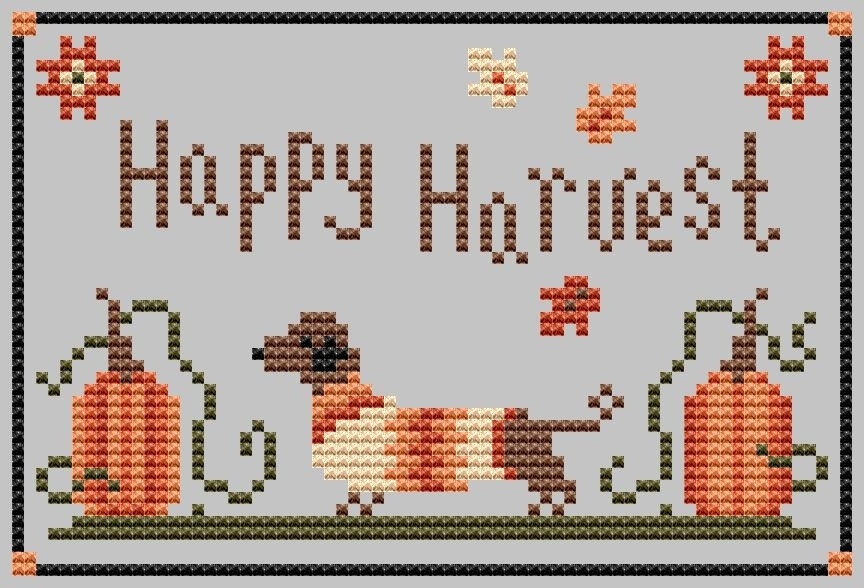 Happy Harvest Cross Stitch Pattern фото 1