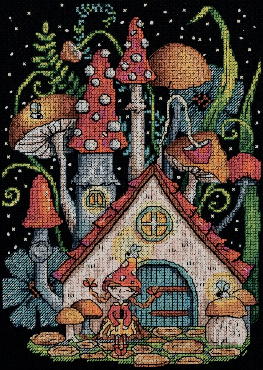 Mushroom House Cross Stitch Kit фото 1