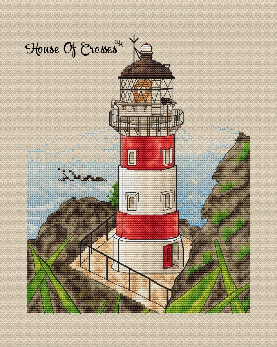 Lighthouse in the Mountains Cross Stitch Pattern фото 1
