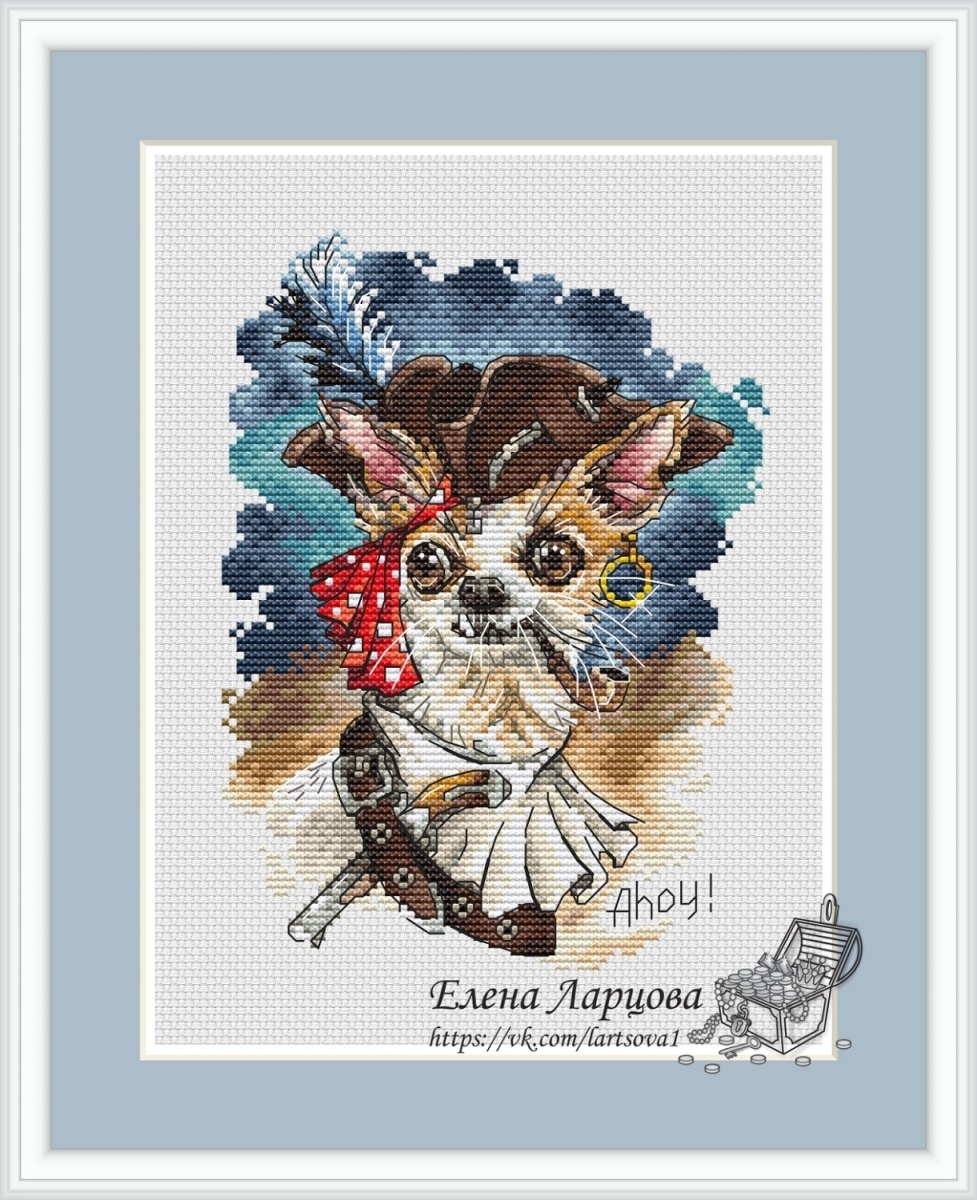 Chihuahua Pirate Cross Stitch Pattern фото 1