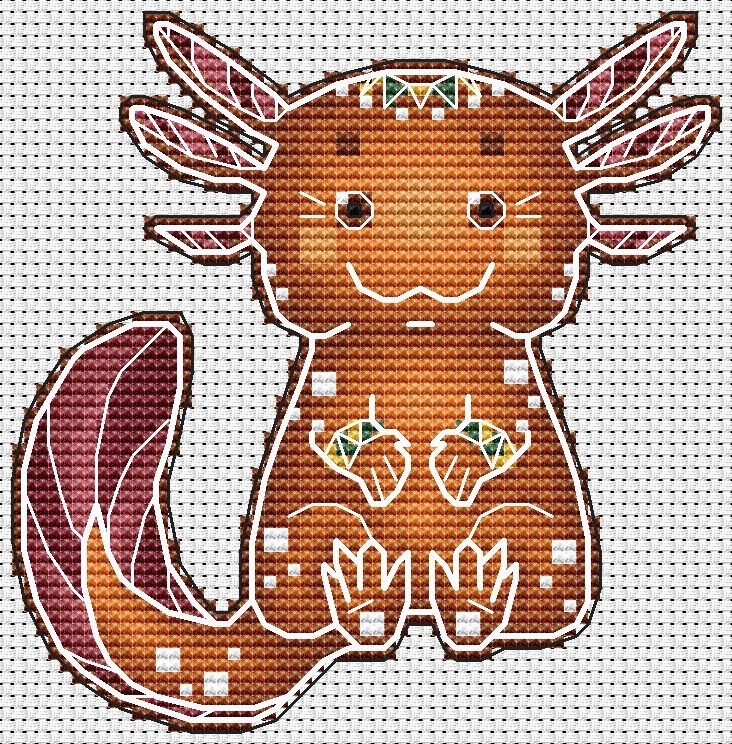 Gingerbread Axolotl Cross Stitch Pattern фото 1