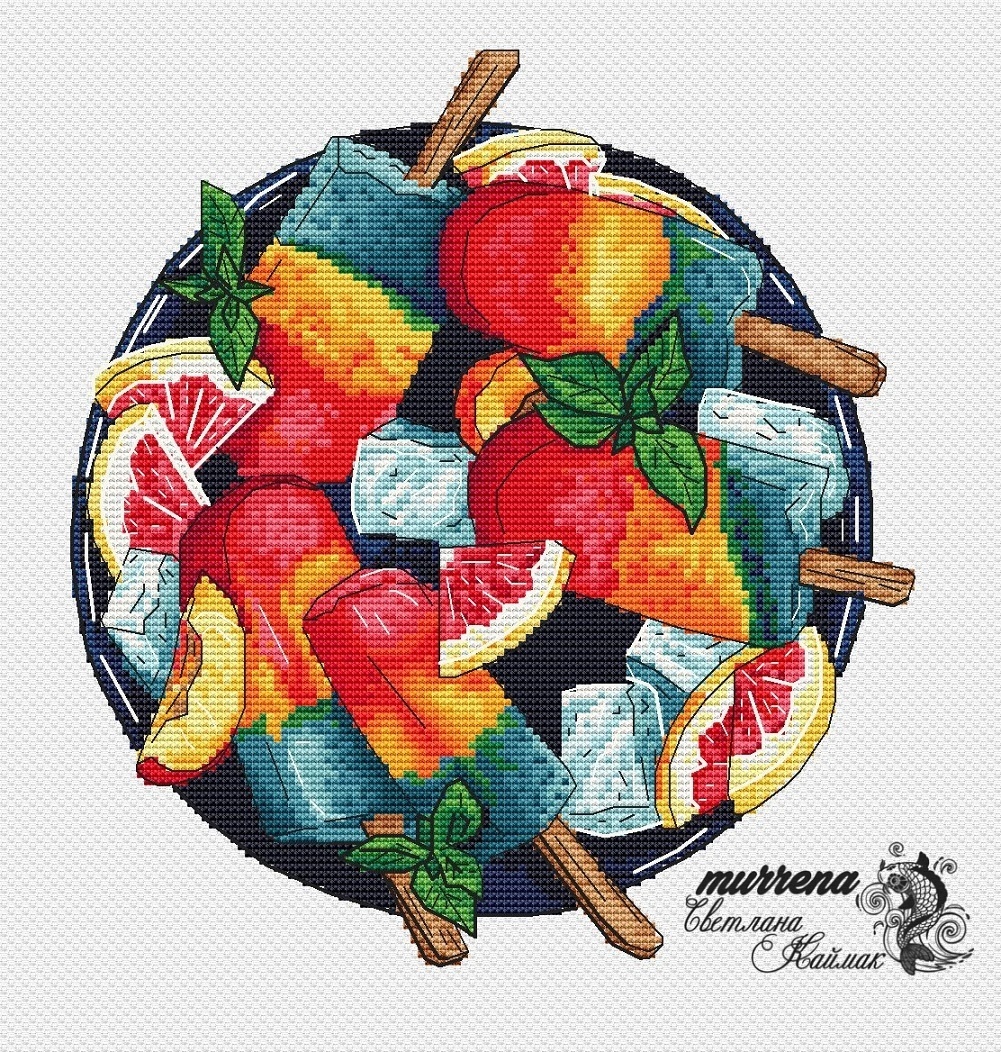 Popsicles Cross Stitch Pattern фото 1