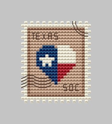 Heart of Texas Postage Stamp Cross Stitch Pattern фото 1