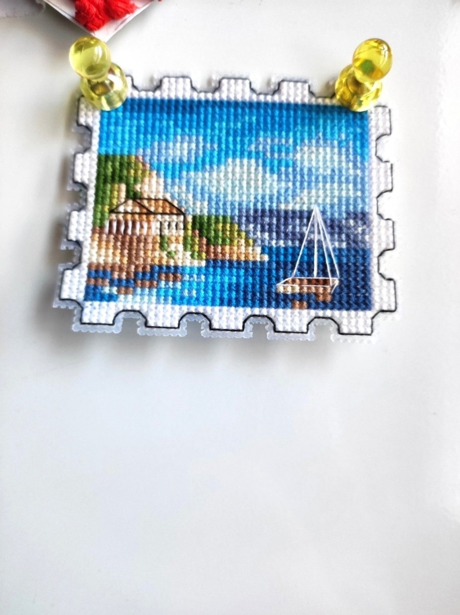 Santorini Postage Stamp Cross Stitch Pattern фото 2