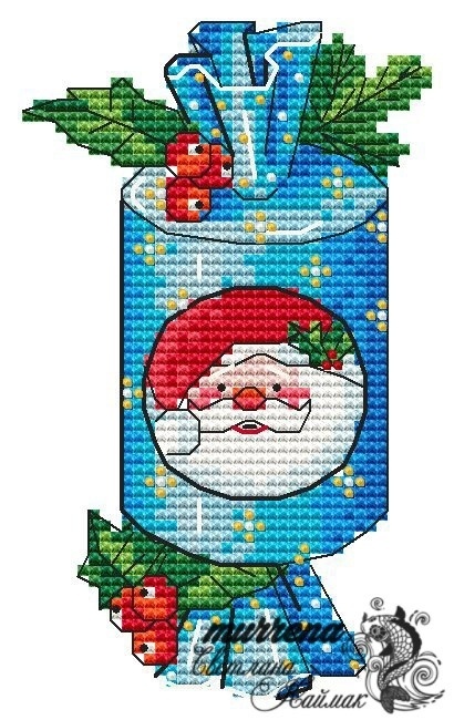 Firecracker Santa Claus Cross Stitch Pattern фото 1