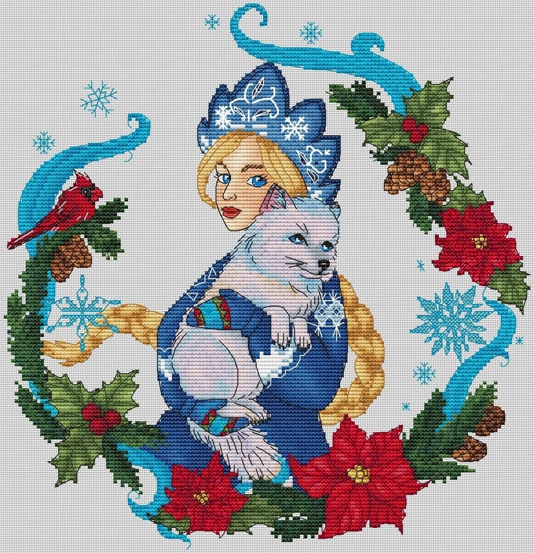 Winter Maiden Cross Stitch Pattern фото 1