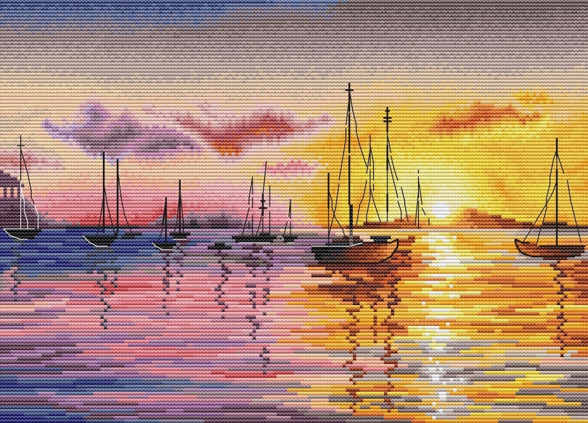 Sunset Cross Stitch Pattern фото 1