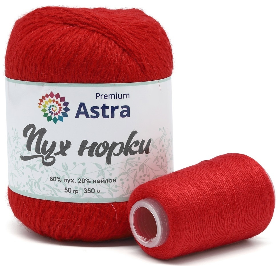 Astra Premium Mink Yarn, 80% mink fluff, 20% nylon, 1 Skein Value Pack, 50g фото 4