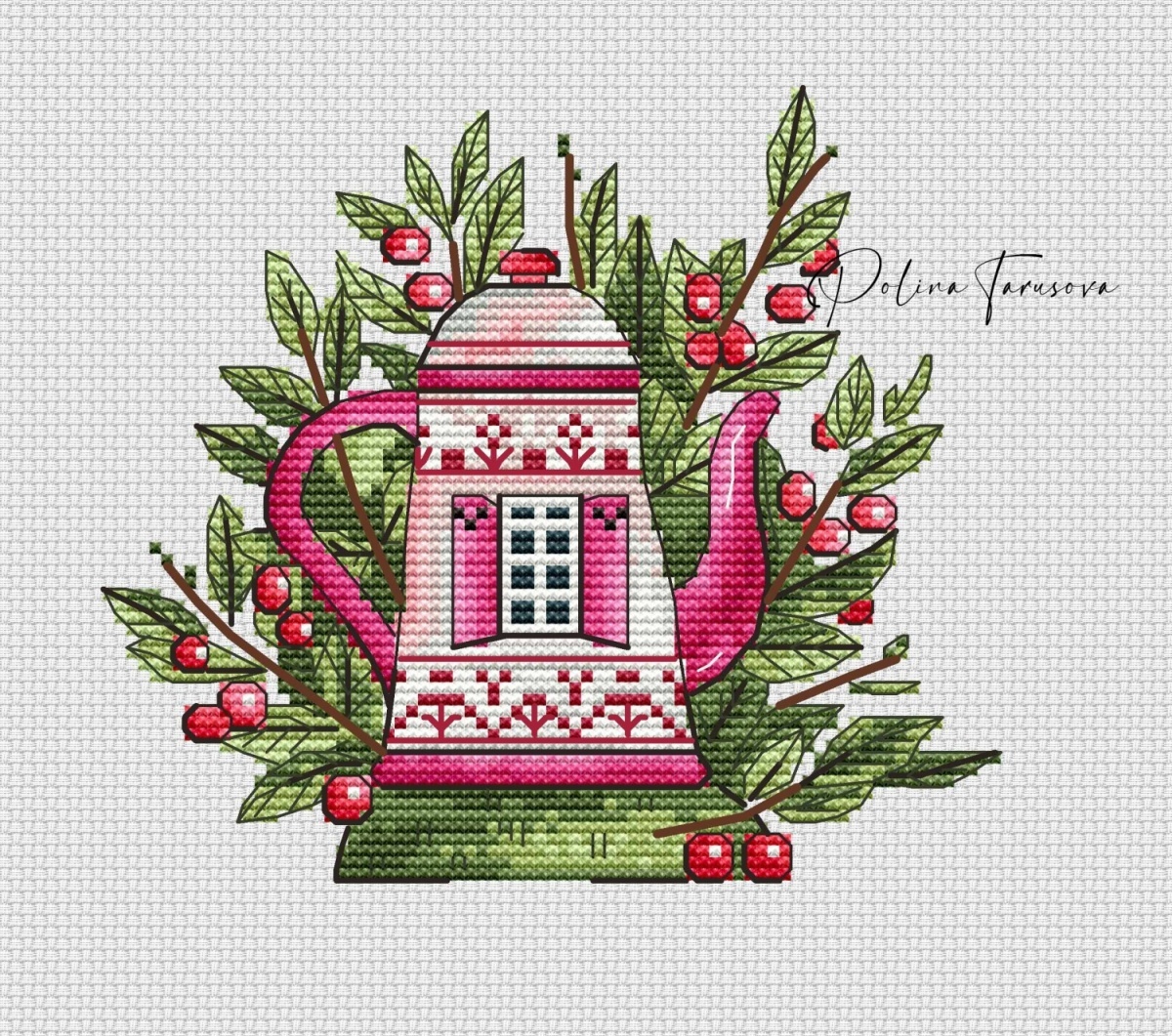 Cherry House Cross Stitch Pattern фото 1