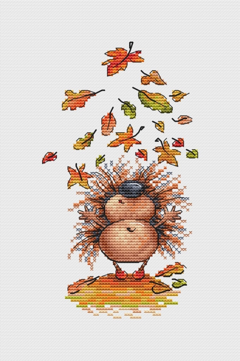 Playful Hedgehog Cross Stitch Pattern фото 1