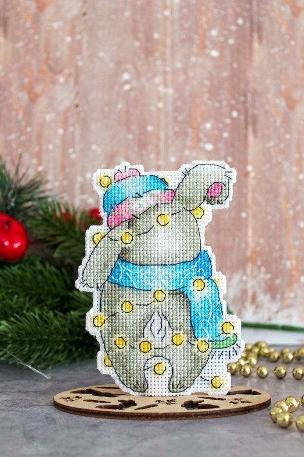 Christmas Rabbit Cross Stitch Kit фото 4