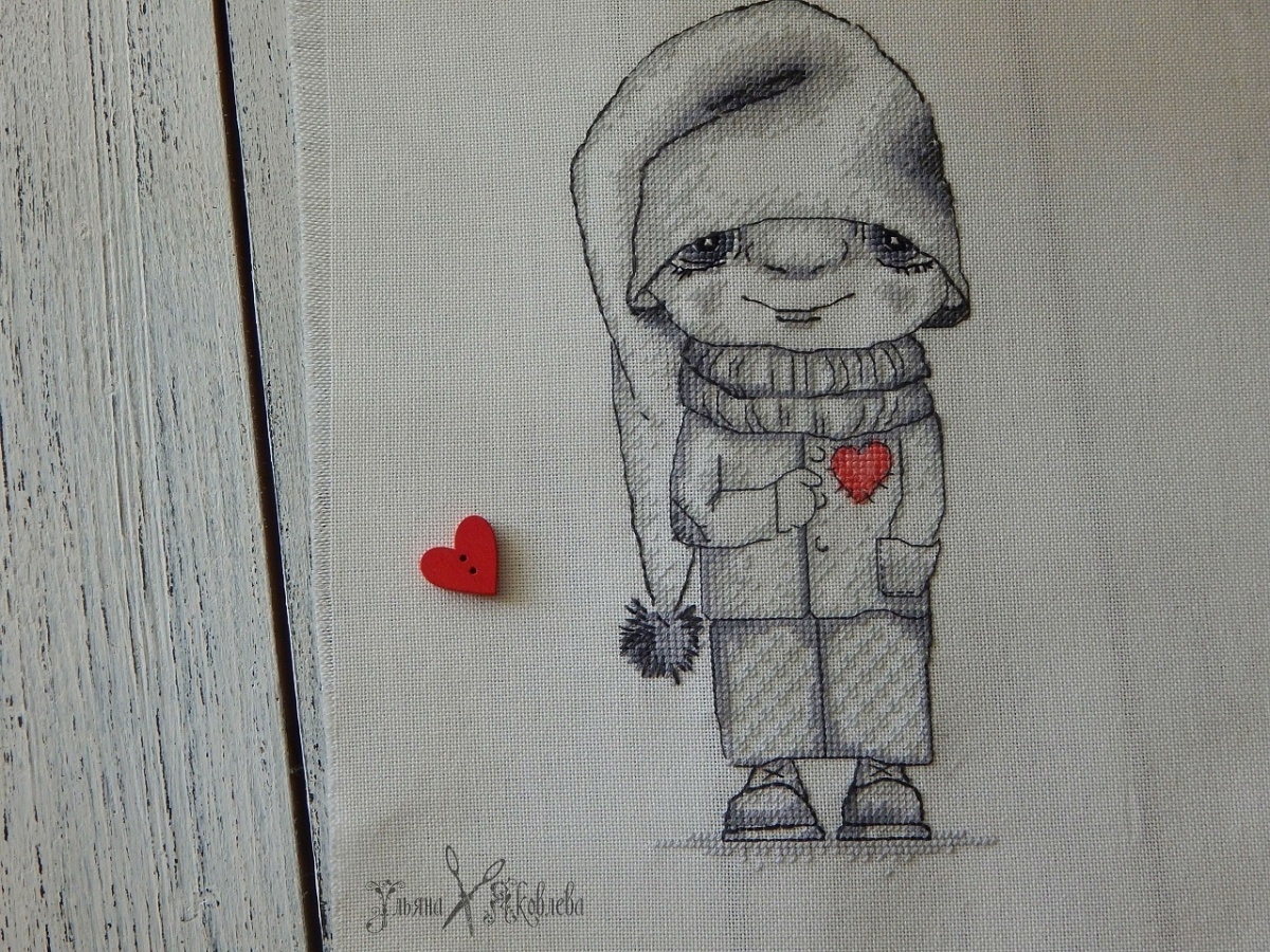 Gnome with a Heart Cross Stitch Pattern фото 3