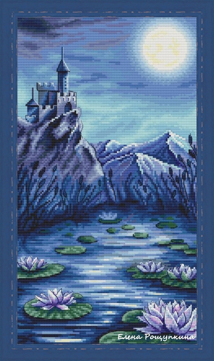 Night Lake Cross Stitch Pattern фото 1